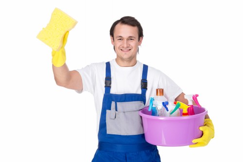 Experienced carpet cleaners in Highbury restoring a heavily used carpet