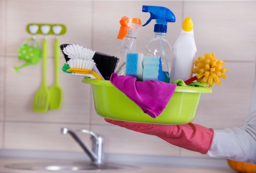 Local cleaning team working in a Highbury flat conversion