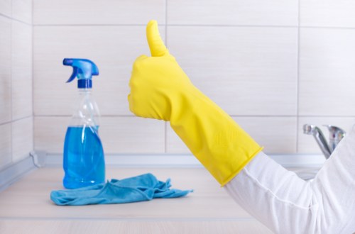 Technician treating mattress stains and odours during a cleaning appointment