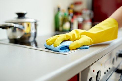 Commercial oven cleaning support for a Highbury food business